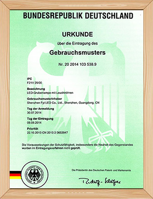 Germany Patent for Tomline High Bay