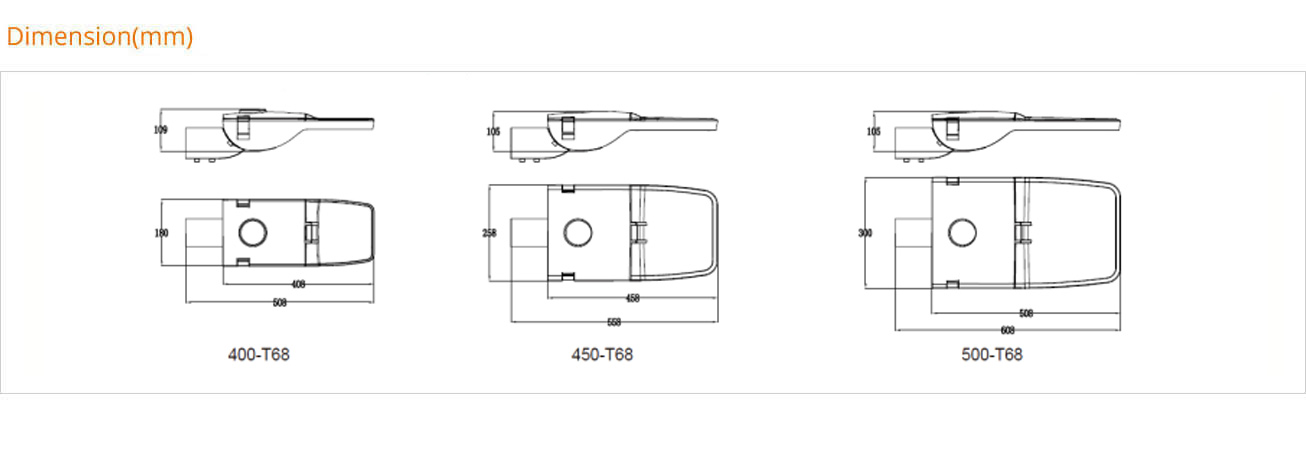 Product Dimension - Nero Streetlight