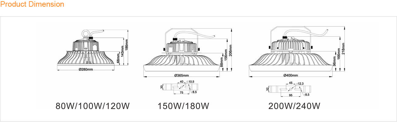 Product Dimension - Skybay High Bay